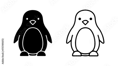 Penguin icons with transparent background