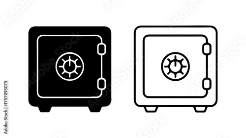 Safe icon with lock and transparent background