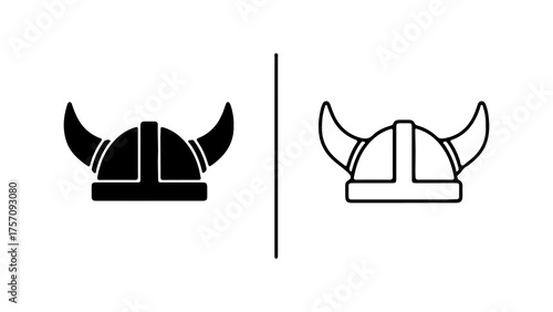 Viking helmet icon set with transparent background