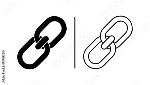 Chain link icons with transparent background