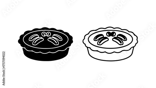 Pecan pie with transparent background