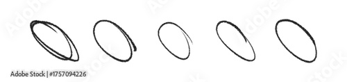 Hand drawn crayon circles set. Brushstroke texture circles. Vector EPS 10