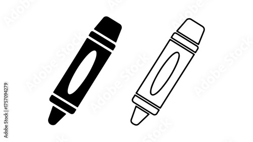 Crayon icons with transparent background