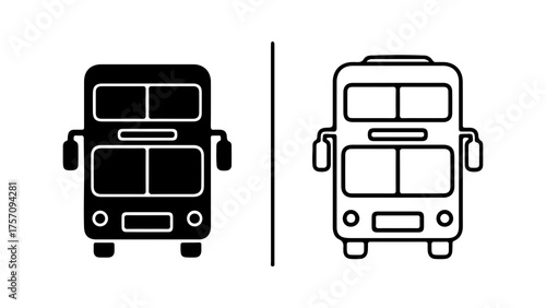Double decker bus outline with transparent background