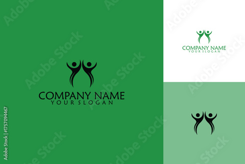 Dynamic Duo Abstract Figures in a Celebration of Unity and Success.