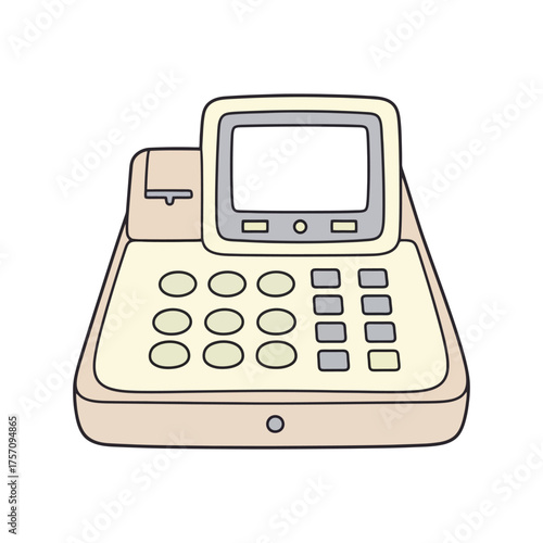 Vintage point of sale terminal for your shop or business illustration adds retro charm and nostalgia to your project