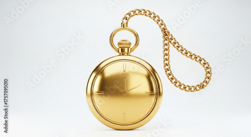 Elegant golden pocket watch, a timeless symbol of luxury and sophistication, perfect for vintagethemed designs
