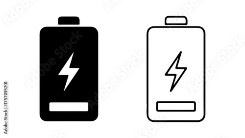 Battery power icons with transparent background