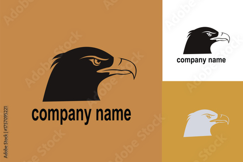 Eagle Head Logo Design with Sharp Gaze and Strong Beak.