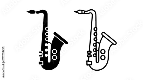 Saxophone icon set with transparent background