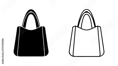 Shopping bags outline with transparent background