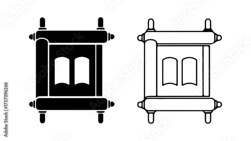 Scroll with open book with transparent background