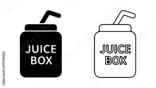 Juice box icons with transparent background