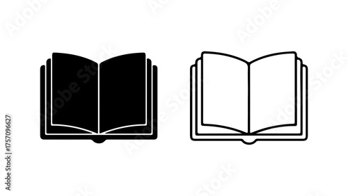 Open book icon with transparent background