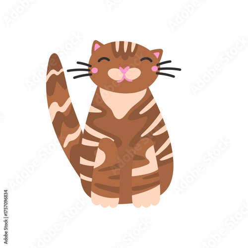Vector illustration of a cute cat character. Perfect for stickers, clipart, childrens designs, pet-themed projects, and fun creative compositions