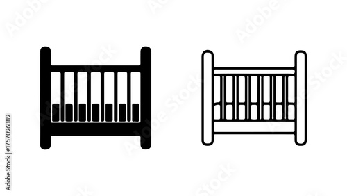 Baby cribs with transparent background