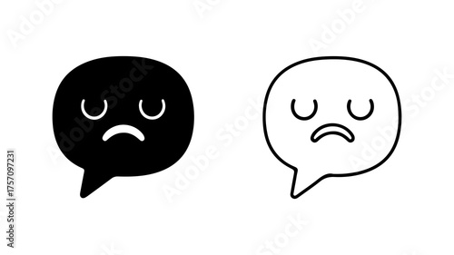 Sad speech bubbles with transparent background