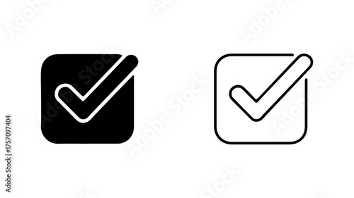 Check mark box icon with transparent background