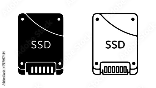 Solid state drive icon with transparent background