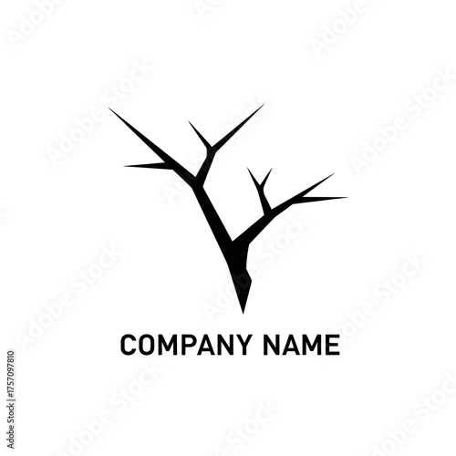 Minimalist Tree Branch Logo Design for Nature-Focused Company.