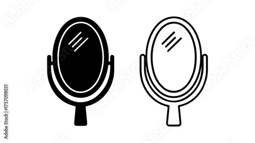 Cosmetic mirror icon with transparent background