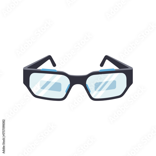 Modern Black Framed Glasses with Clear Lenses for Vision Correction.