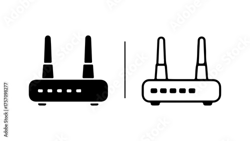 Wireless router icons with transparent background
