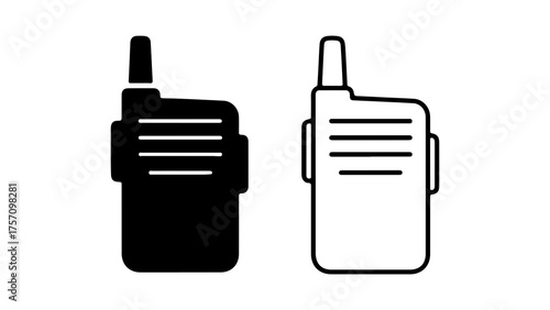 Two walkie talkies with transparent background