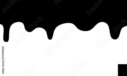 Illustration of droplet paint, liquid drips or paint ink silhouette.