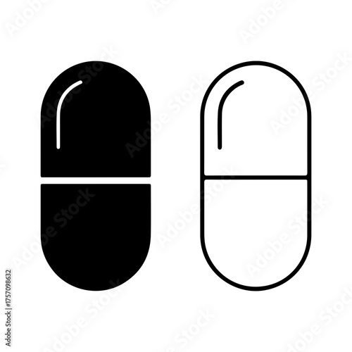 Capsule pills with transparent background