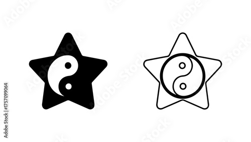 Yin yang star with transparent background