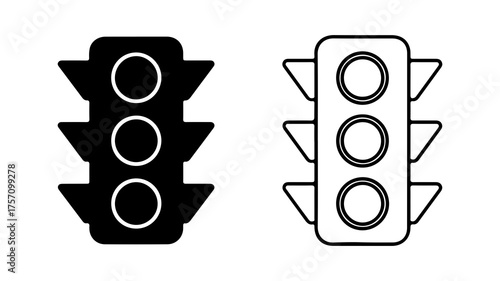 Traffic light icon with transparent background