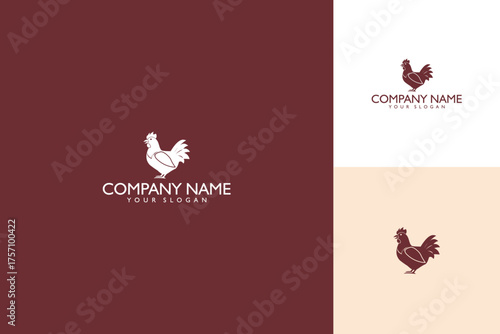 Elegant Chicken Logo Design for Farm Fresh Products and Poultry Business.