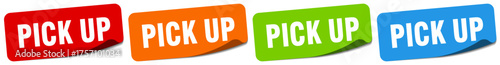 pick up sticker. pick up sticker set on white background