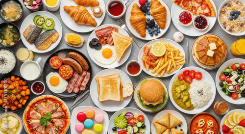 Wallpaper Mural A Delicious Spread of International Breakfast and Lunch Food Varieties Torontodigital.ca