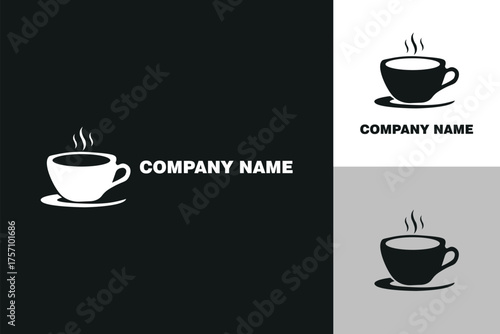 Elegant Coffee Cup Logo Design for Cafe or Restaurant Branding.