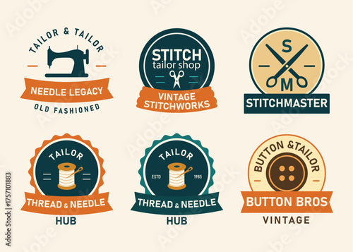 Tailor & Sewing Shop Vector Logo Bundle