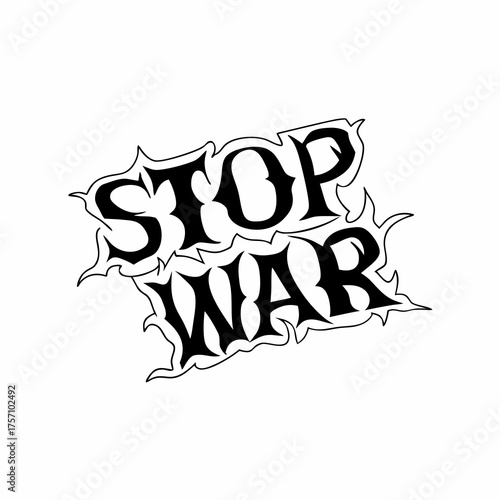 Stop War Protest Peace Symbol Illustration

