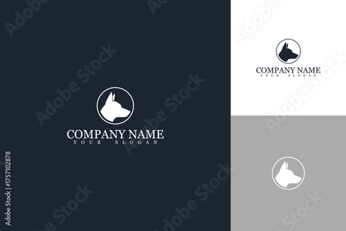Elegant Dog Head Silhouette Logo Design for Modern Branding.