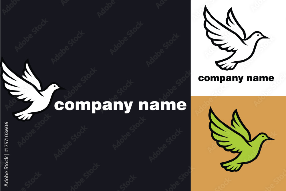 Fototapeta premium Elegant Dove Logo Designs for Company Branding and Visual Identity.
