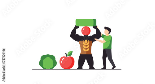 A Person Helps Another Person Hold a Heavy Object Symbolizing a Healthy Diet and Lifestyle Choices