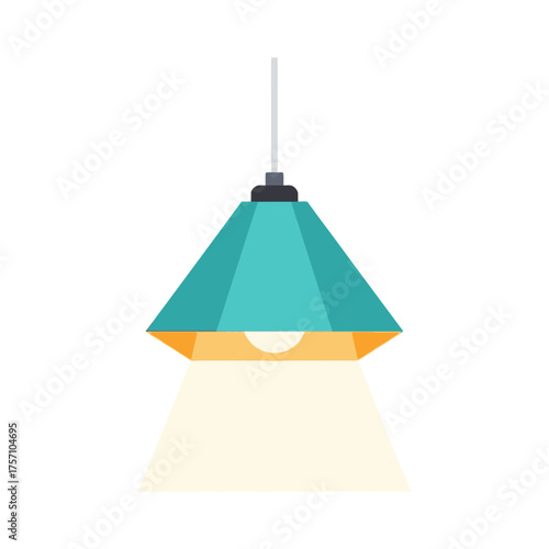 Stylish Teal Pendant Light Fixture with Warm Illumination.