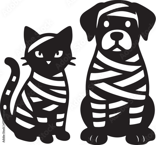 cat_dog_mummies_vector.eps