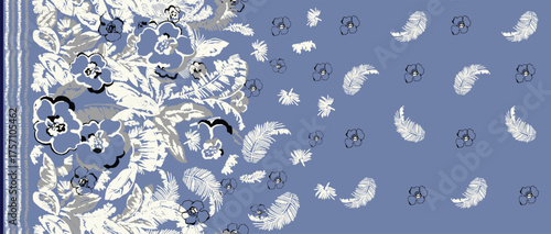 Soft Blue Floral Swirl Background Texture
