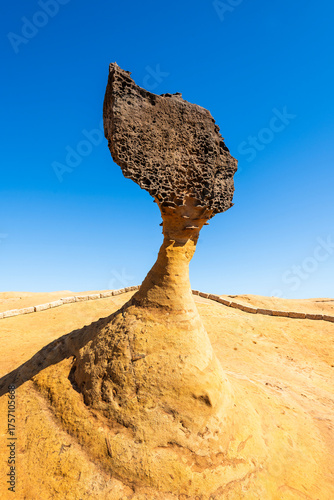 Beautiful Queen's Head of the Yehliu Geopark. Yehliu is a cape in Wanli of New Taipei City, Taiwan.
