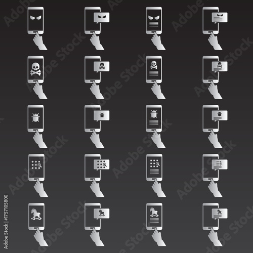 Malware icon set