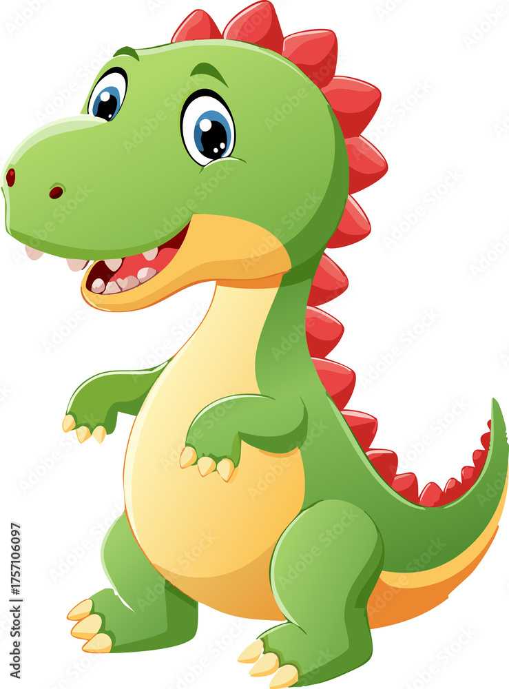 Fototapeta premium cartoon dinosaur on white background