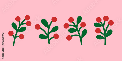 Green Mistletoe Bundle with White Berries for Christmas Holiday Kiss Tradition and Winter Decor