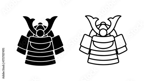 Samurai armor outline with transparent background
