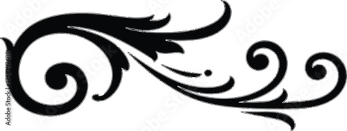 Elegant swirling flourish element for timeless designs, perfect for invitations, logos, and classic branding, adding a touch of sophistication and charm